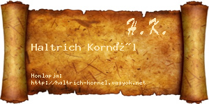 Haltrich Kornél névjegykártya